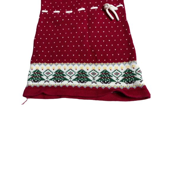 Savannah Girl's Red Christmas Sweater Knitted Dress Crochet Long Sleeve 18M - Picture 3 of 5